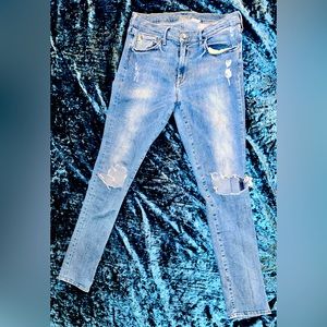 Distressed Med Wash Skinny Jeans